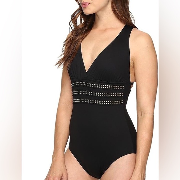 La Blanca Other - La Blanca Black Studded One-Piece Swimsuit